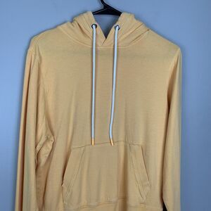Athleta Sweatshirt Womens M Yellow Hoodie Pullover Light Stretch Active